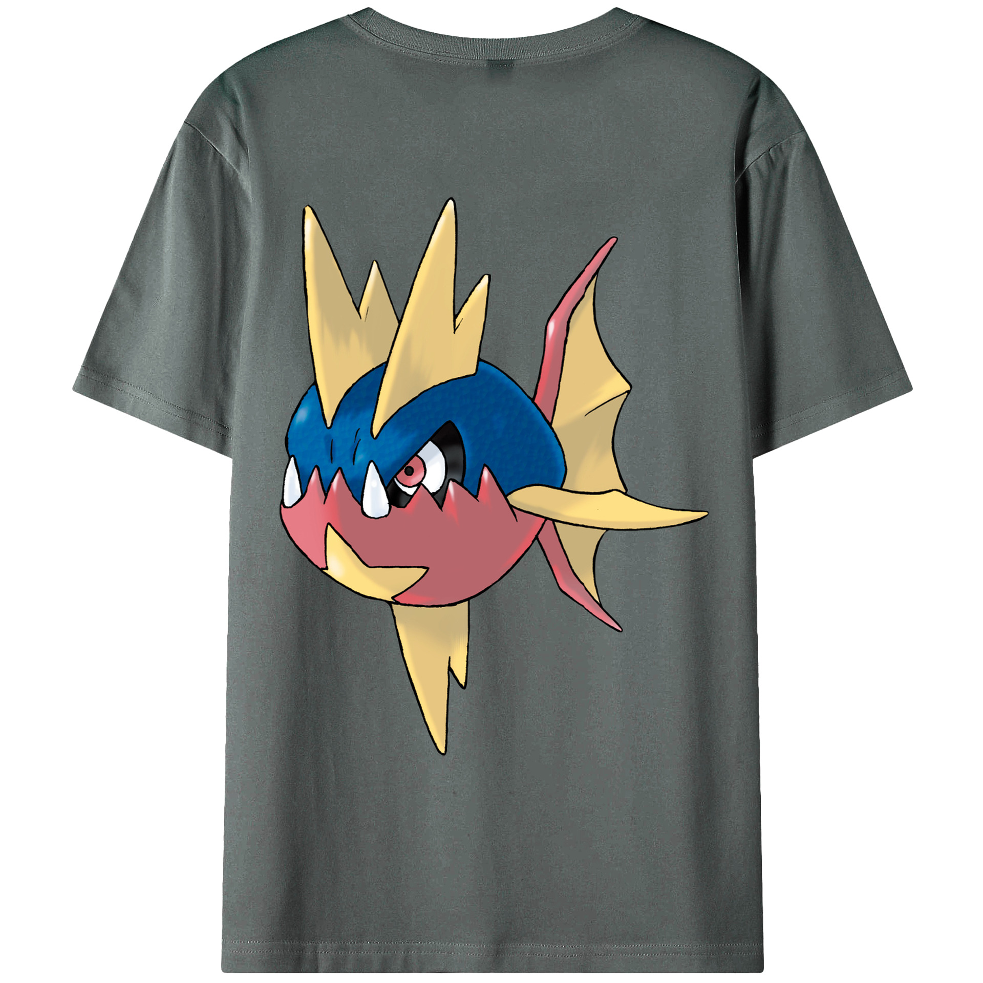 （画像用） ポケットモンスター Pokémon 綿100％ メンズ半袖Tシャツ（バックプリント） 通気性